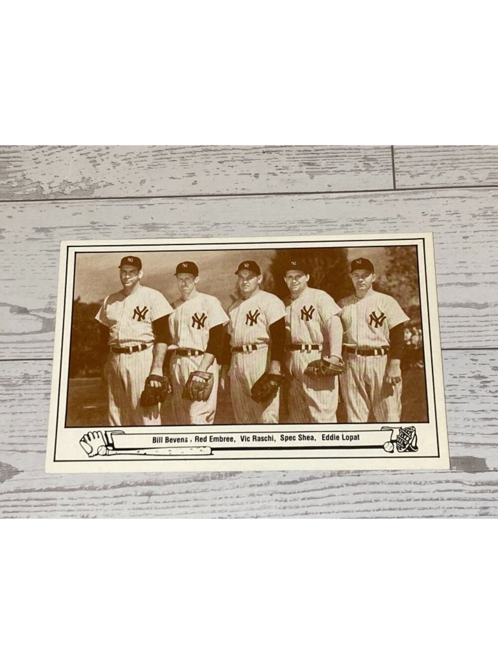 1948 Yankees Photo Postcard Bevens Raschi Spec Shea Eddie Lopat Spring Training